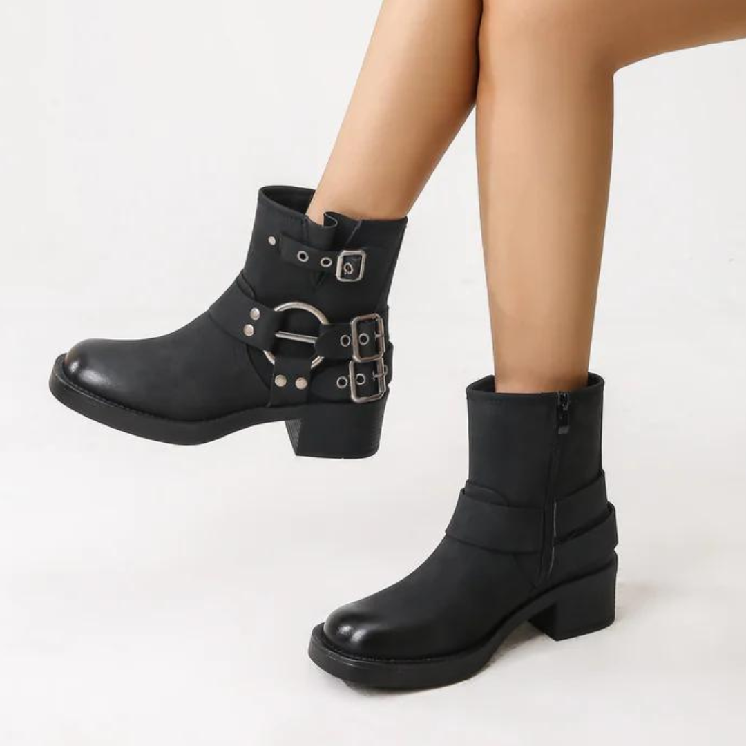 TRENDHOUSE - BIKERSTØVLER - 9201 BLACK