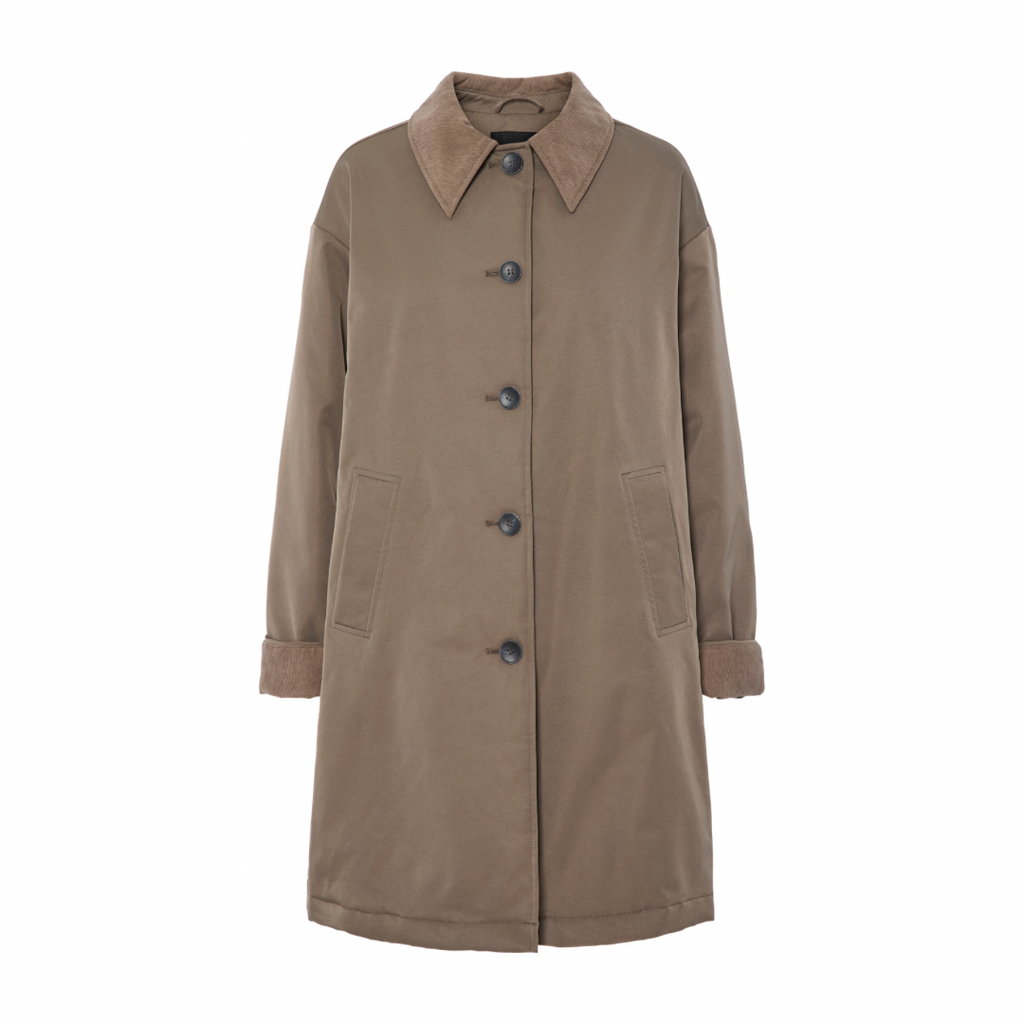 PIECES - JAKKE - NORM CORDUROY -  17151431 - MOREL CHOC BROWN