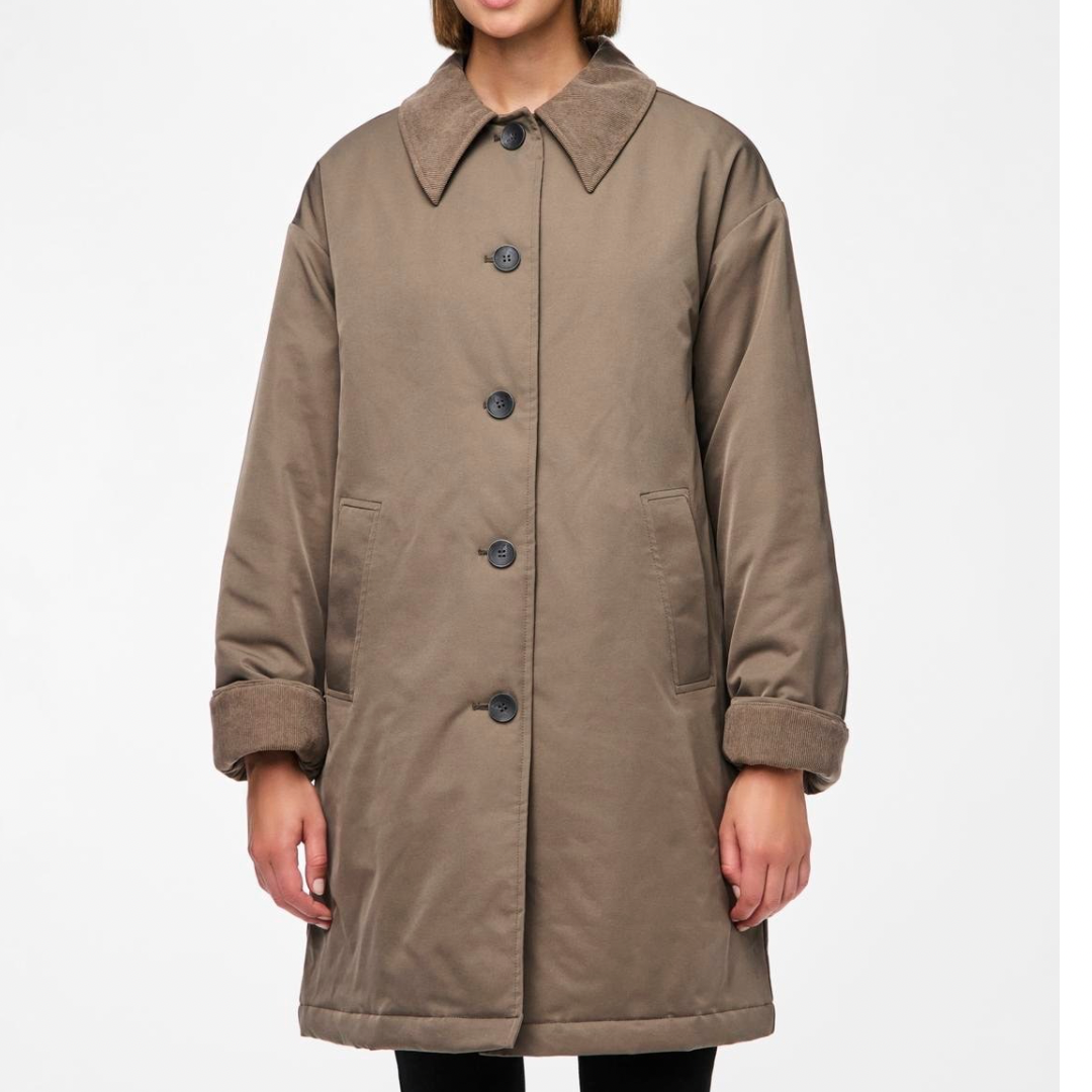 PIECES - JAKKE - NORM CORDUROY -  17151431 - MOREL CHOC BROWN
