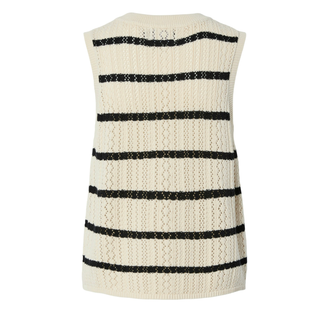 PIECES  - TOP - NUKA 17158719 - BIRCH/BLACK STRIPES