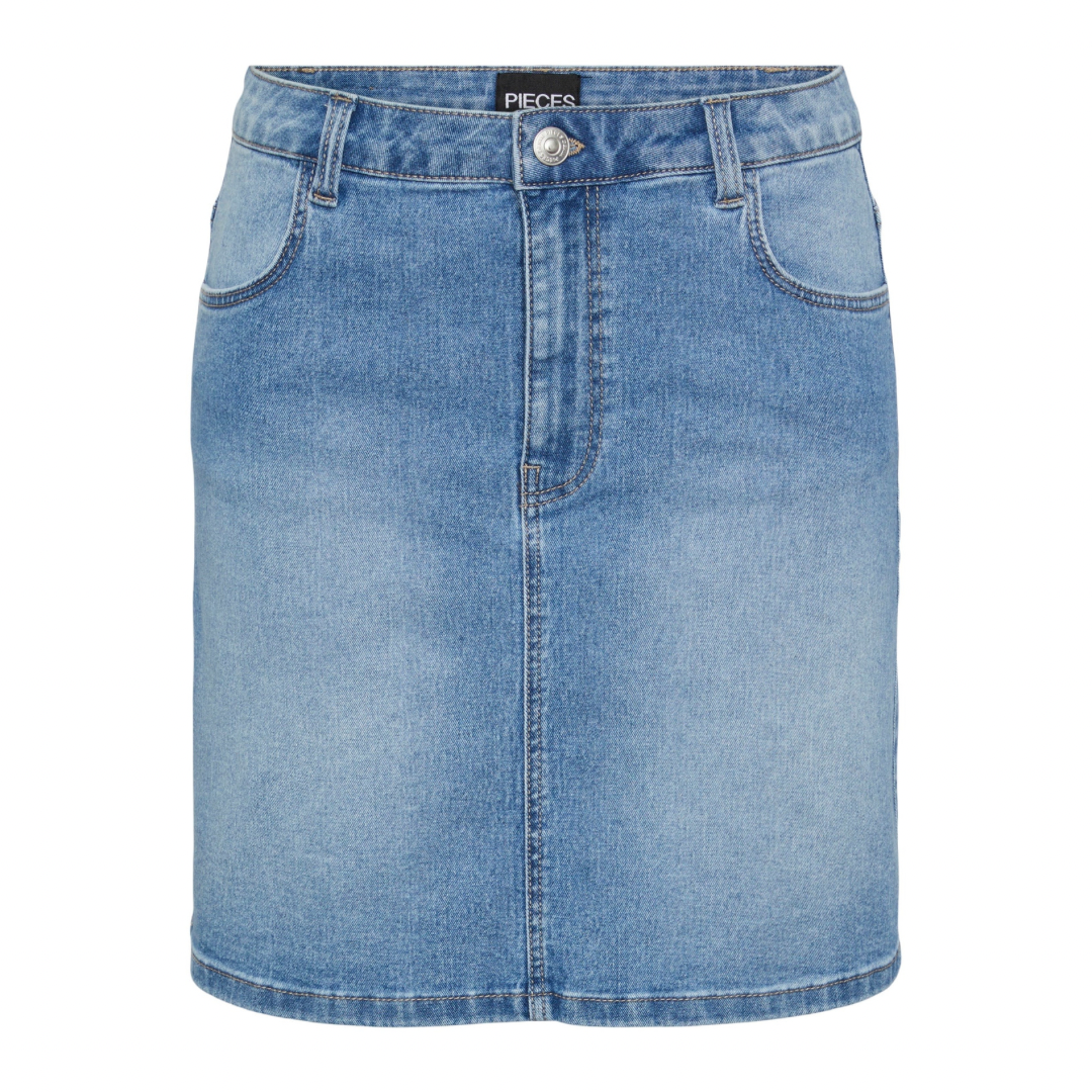 PIECES - DENIM NEDERDEL - PEGGY 17146490 - LIGHT BLUE DENIM