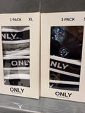 ONLY - 3-PAK HIPSTERS - LIGA 15318530 - SORT