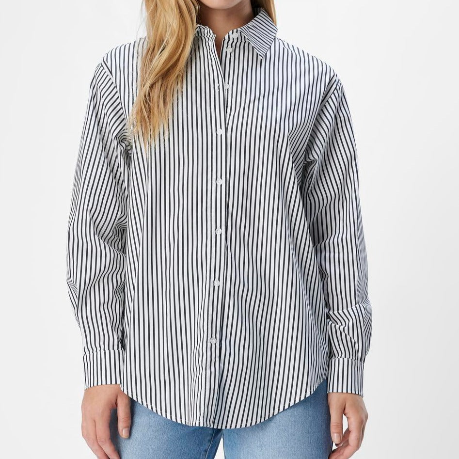 OBJECT - SKJORTE - TUTTA LO 23044666 - WHITE STRIPES/BLACK