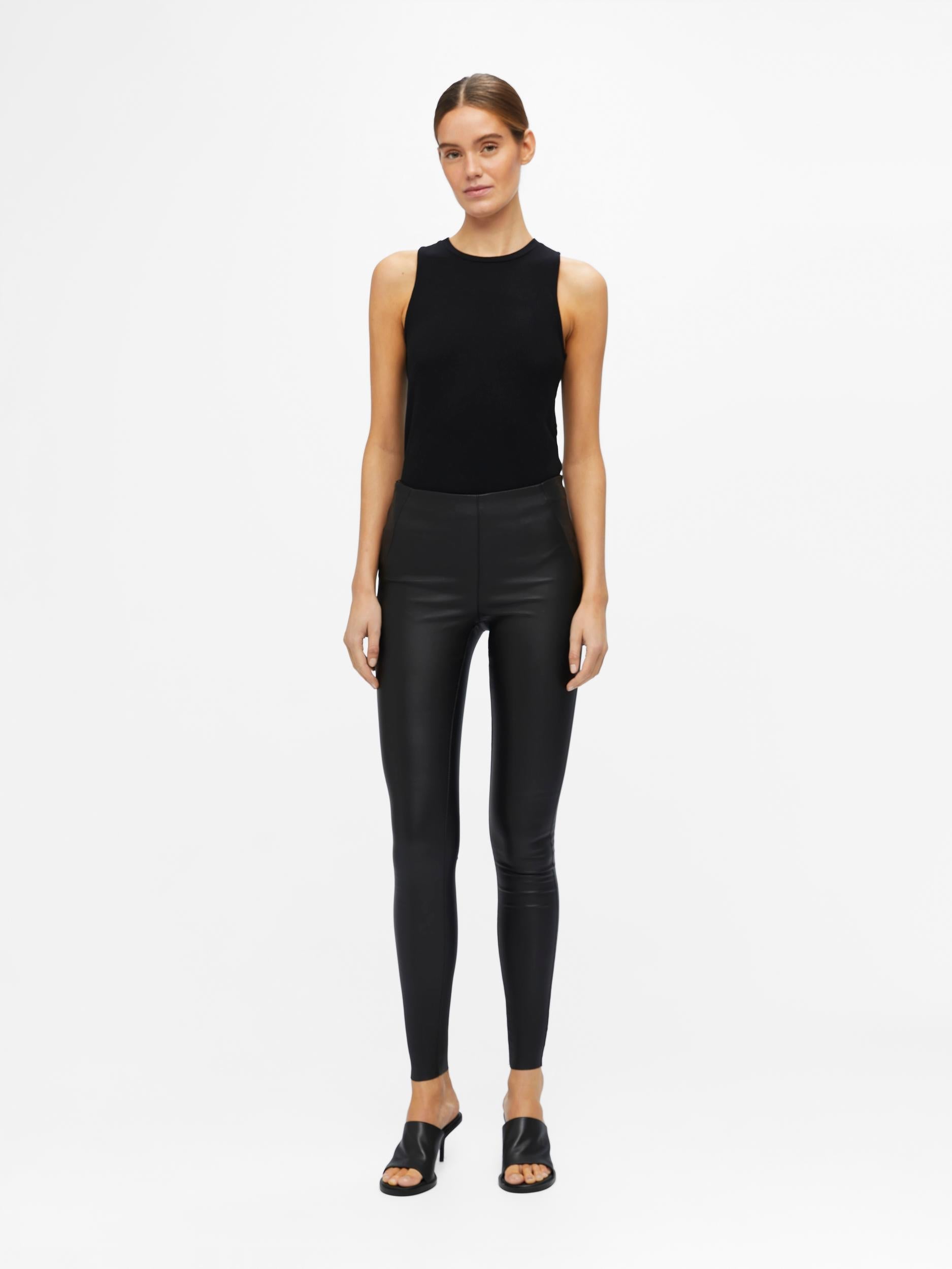 OBJECT - BUKS/LEGGINGS - BELLE COATED 23029748 - SORT