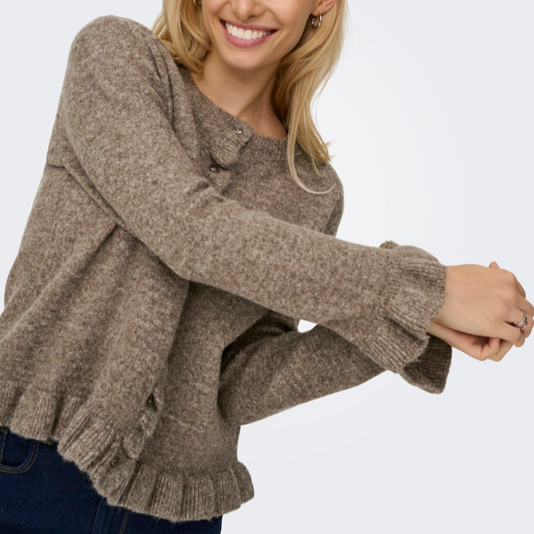 ONLY - CARDIGAN - RIMA 15363415 -  WALNUT DETAIL MELANGE