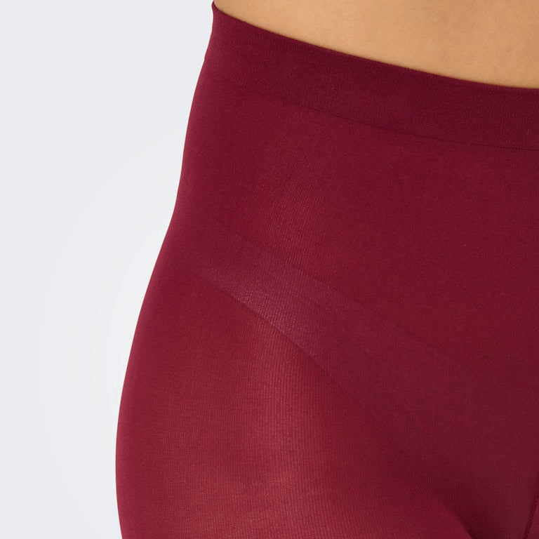 ONLY - STRØMPEBUKSER - CARINA 80 DENIER 15370232 - BURGUNDY