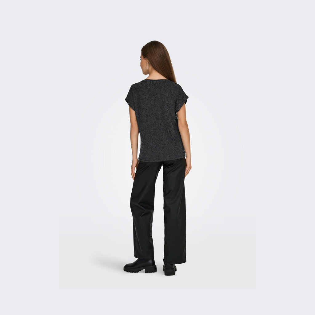 ONLY - TOP - CAROL 15360960 - BLACK/SILVER GLITTER
