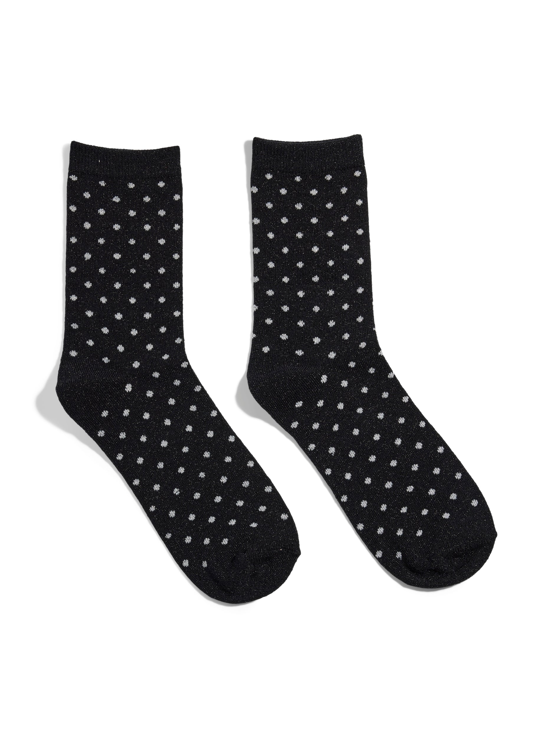 PIECES - GLIMMERSTRØMPE - SEBBY 17094859 - BLACK/SMALL DOTS IN SILVER