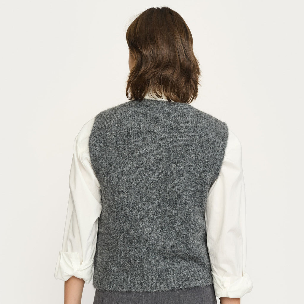 SOFT REBELS - STRIK VEST - CAMILLA 525-207 - DARK GREY MELANGE