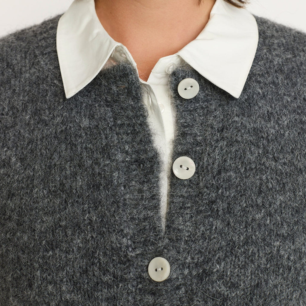 SOFT REBELS - STRIK VEST - CAMILLA 525-207 - DARK GREY MELANGE