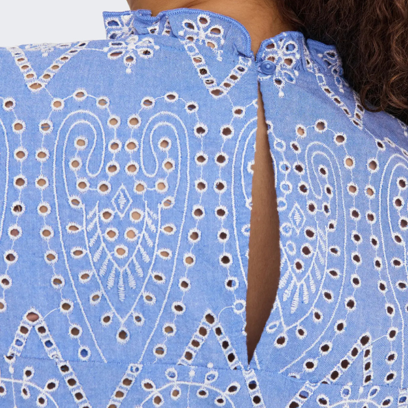 ONLY - BLUSE - NYLA TULUM 15343163 - BLUE BONNET/BRIGHT WHITE EMB.