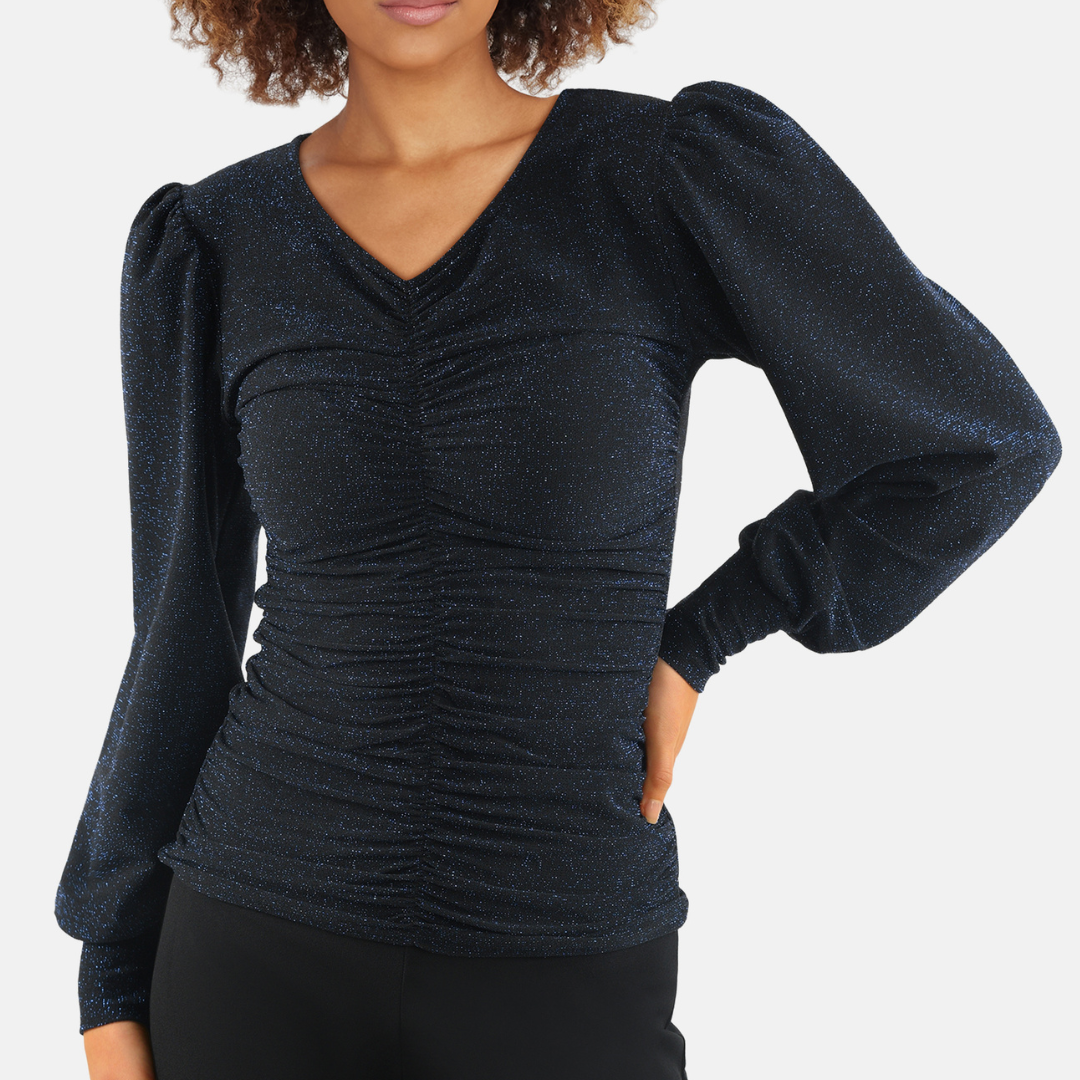 SISTERS POINT - BLUSE - NINE 15984 - SORT/BLÅ