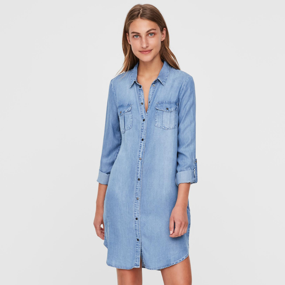 VERO MODA - KJOLE - SIGGA 10184172 - LIGHT BLUE DENIM