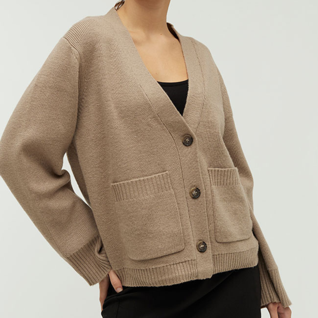 MBYM - CARDIGAN - RAHMA PACARI - FOSSIL BROWN MELANGE