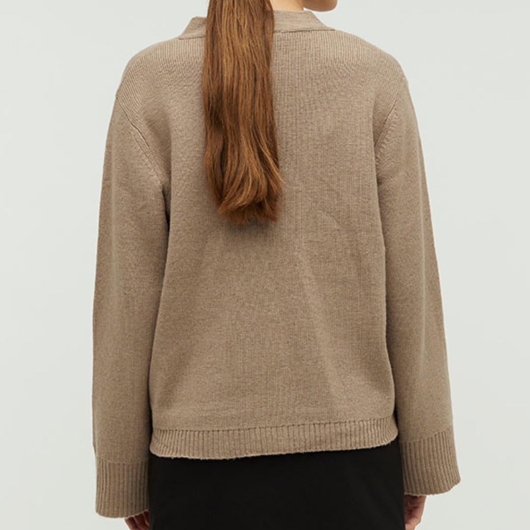 MBYM - CARDIGAN - RAHMA PACARI - FOSSIL BROWN MELANGE