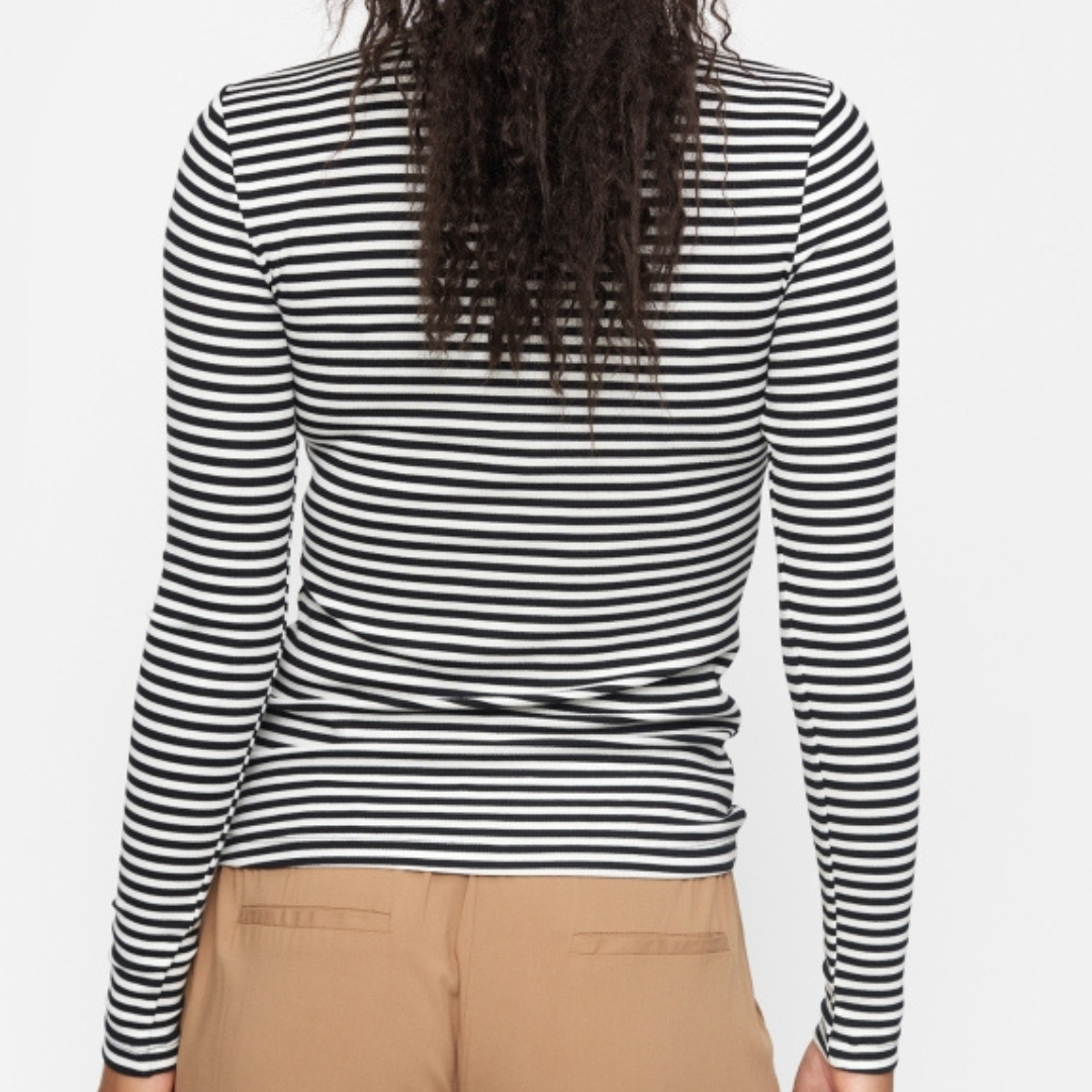 SOFT REBELS - BLUSE - FENJA SR124-303 - SORT STRIB