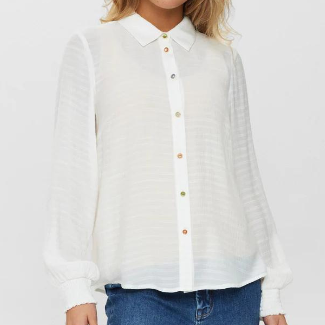 NÜMPH - SKJORTE - DARVA 703848 - BRIGHT WHITE