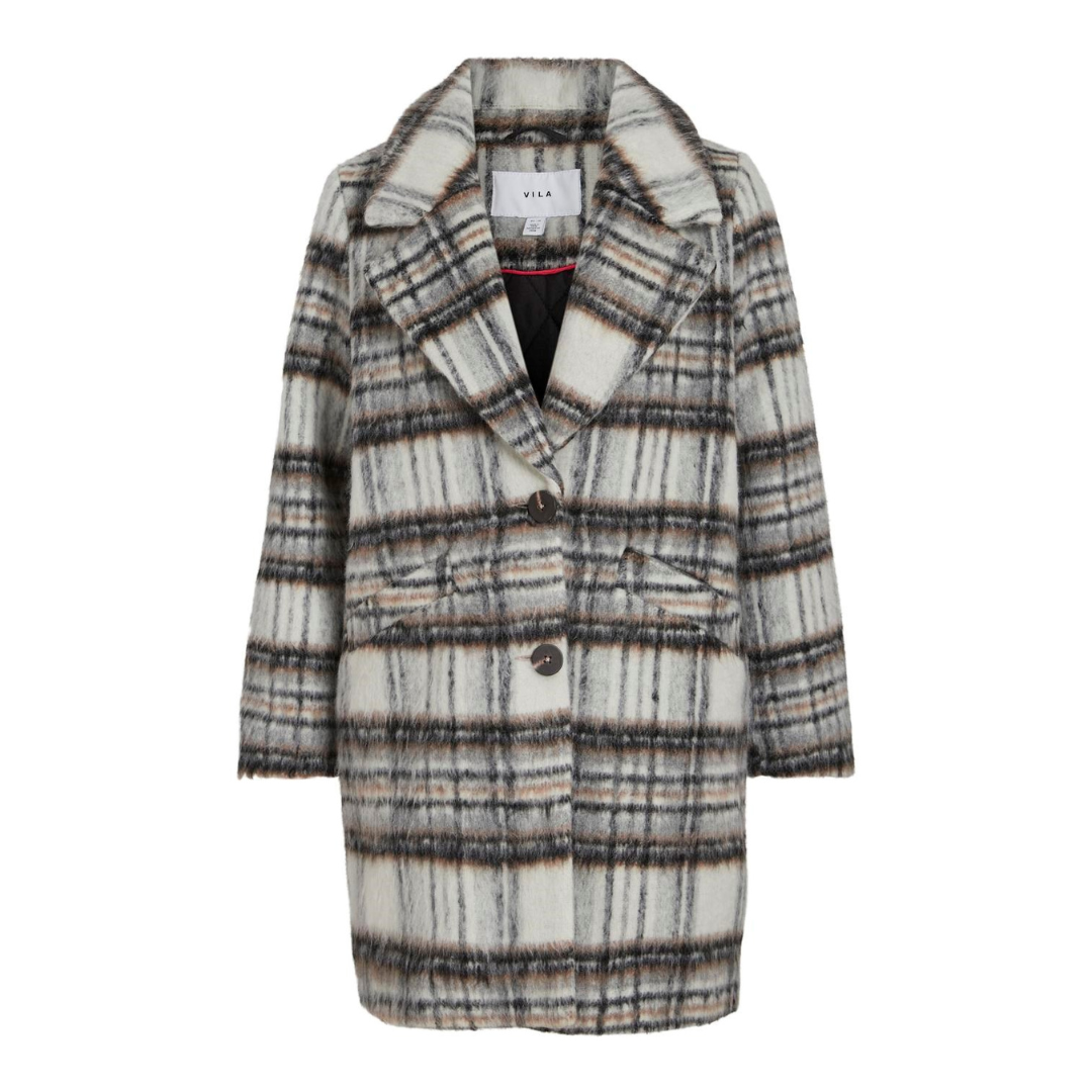 VILA - FRAKKE - ROY 14088259 - BIRCH/NATURAL CHECK