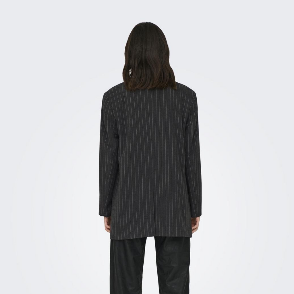 ONLY - BLAZER - BRIE 15304268 - DARK GREY MELANGE STRIPES/WHITE