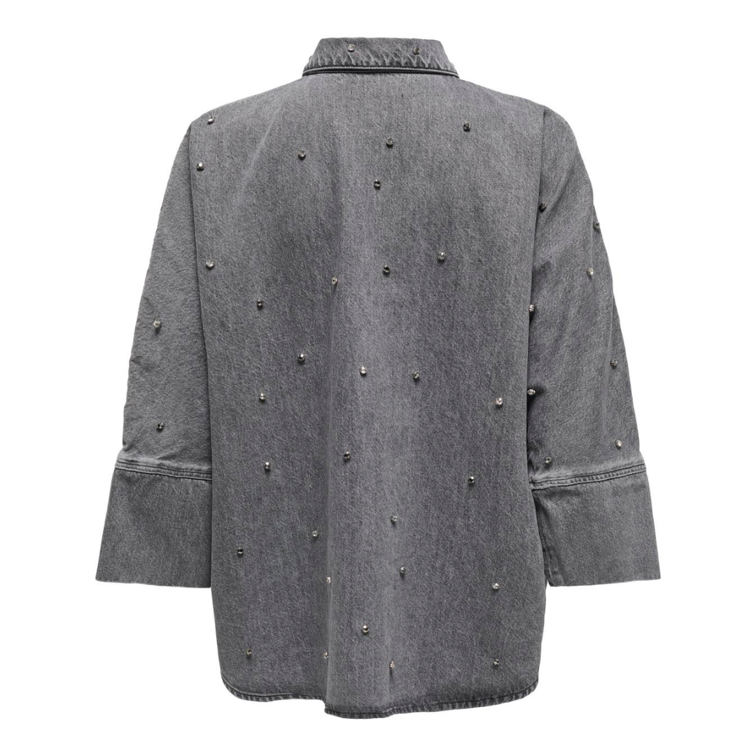 ONLY - SKJORTE - GRACE 15342032 - MEDIUM GREY DENIM