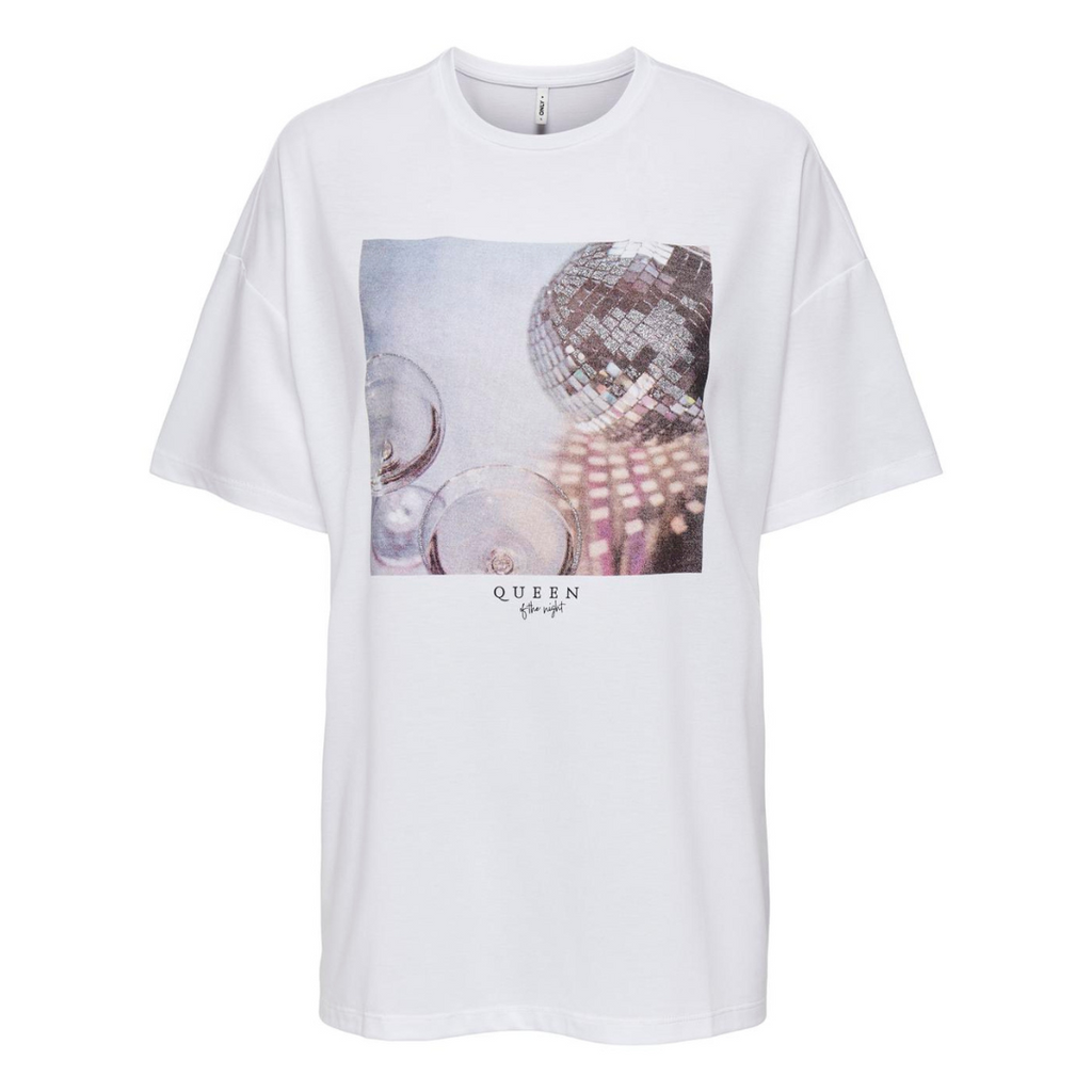 ONLY - T-SHIRT - MELINA - 15333517 - BRIGHT WHITE QUEEN