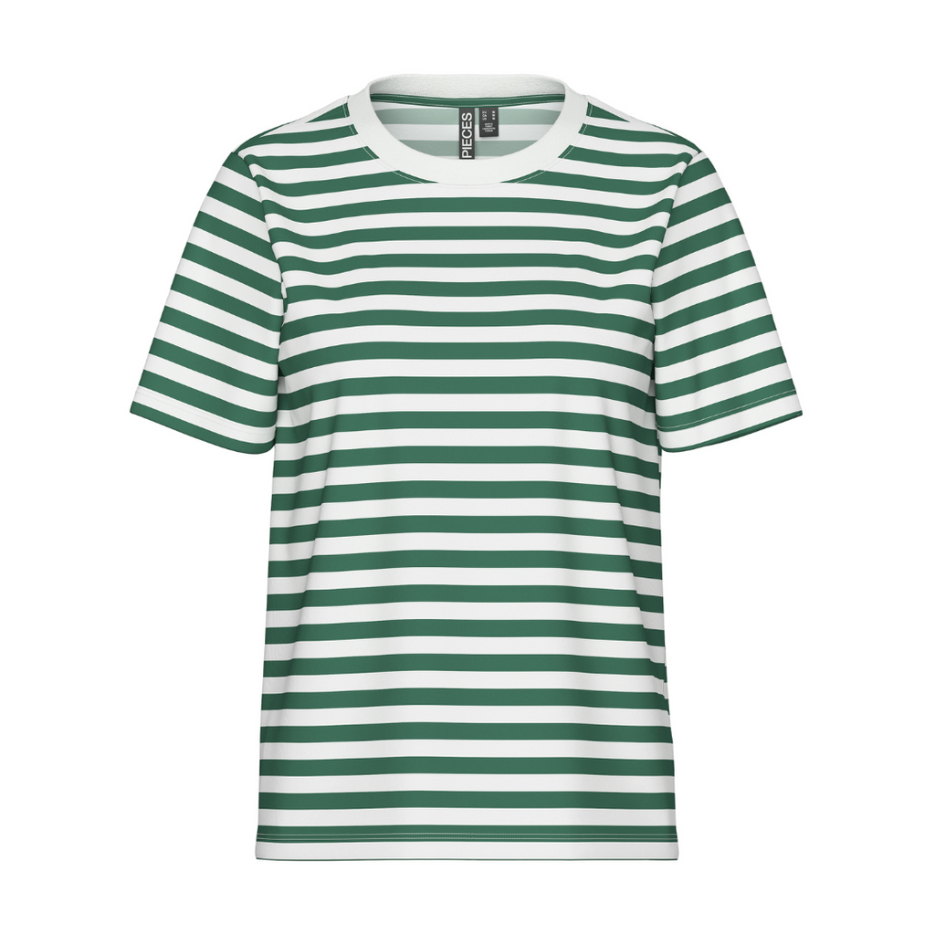 PIECES - T-SHIRT - RIA 17146339 - HUNTER GREEN/BRIGHT WHITE