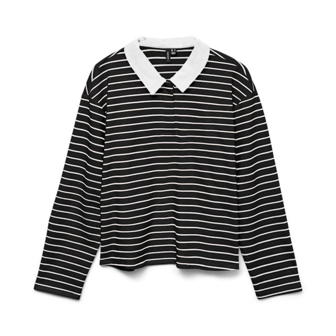 VERO MODA - POLO - ALMA 10327836 - BLACK/WHITE