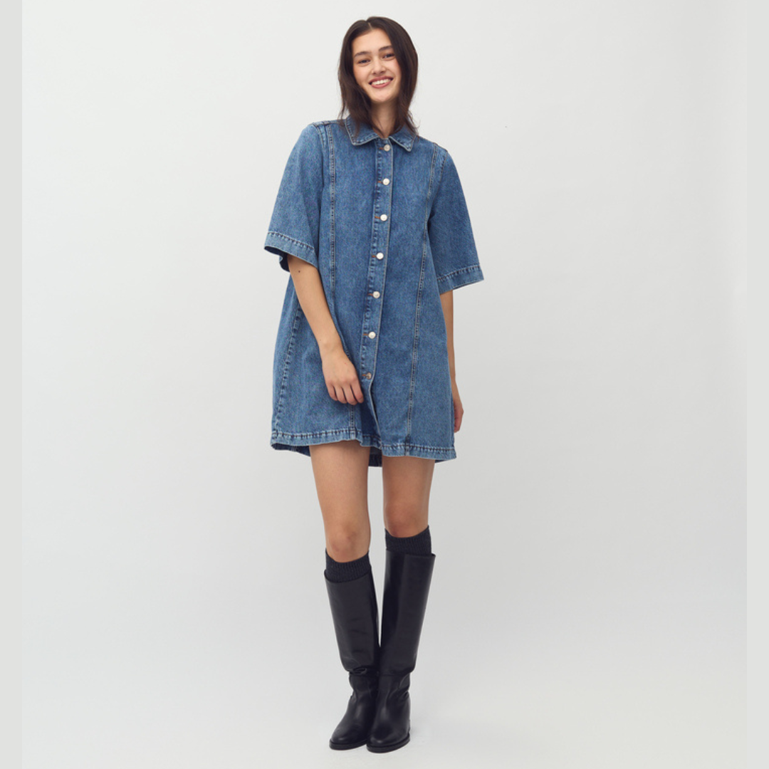 GLOBAL FUNK - DENIMKJOLE - BALAMI 61680152 - MID VINTAGE BLUE