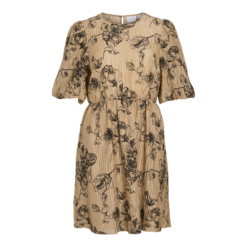 VILA - KJOLE - SACHI 14107838 - TIGERS EYE/BLACK FLOWERS