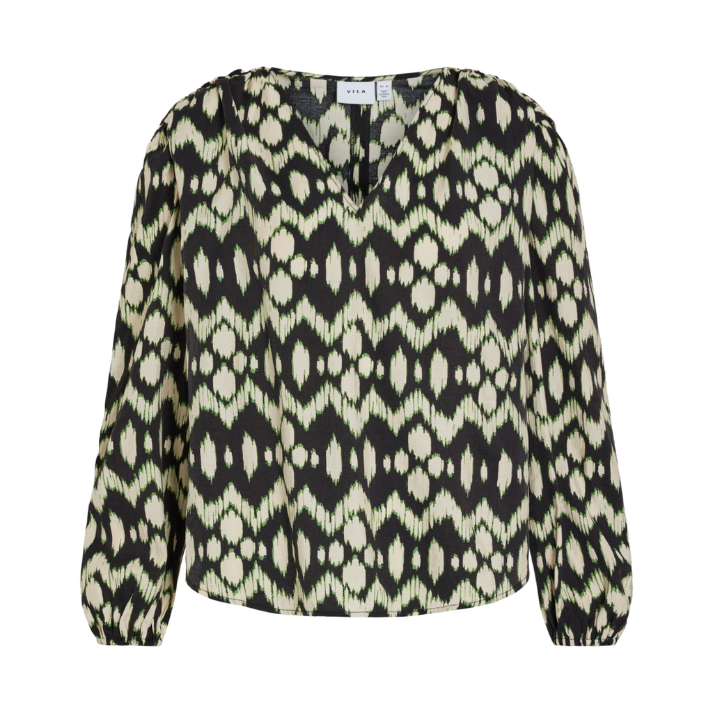 VILA - BLUSE - KALLILA GRY 14101387 - BLACK BEAUTY