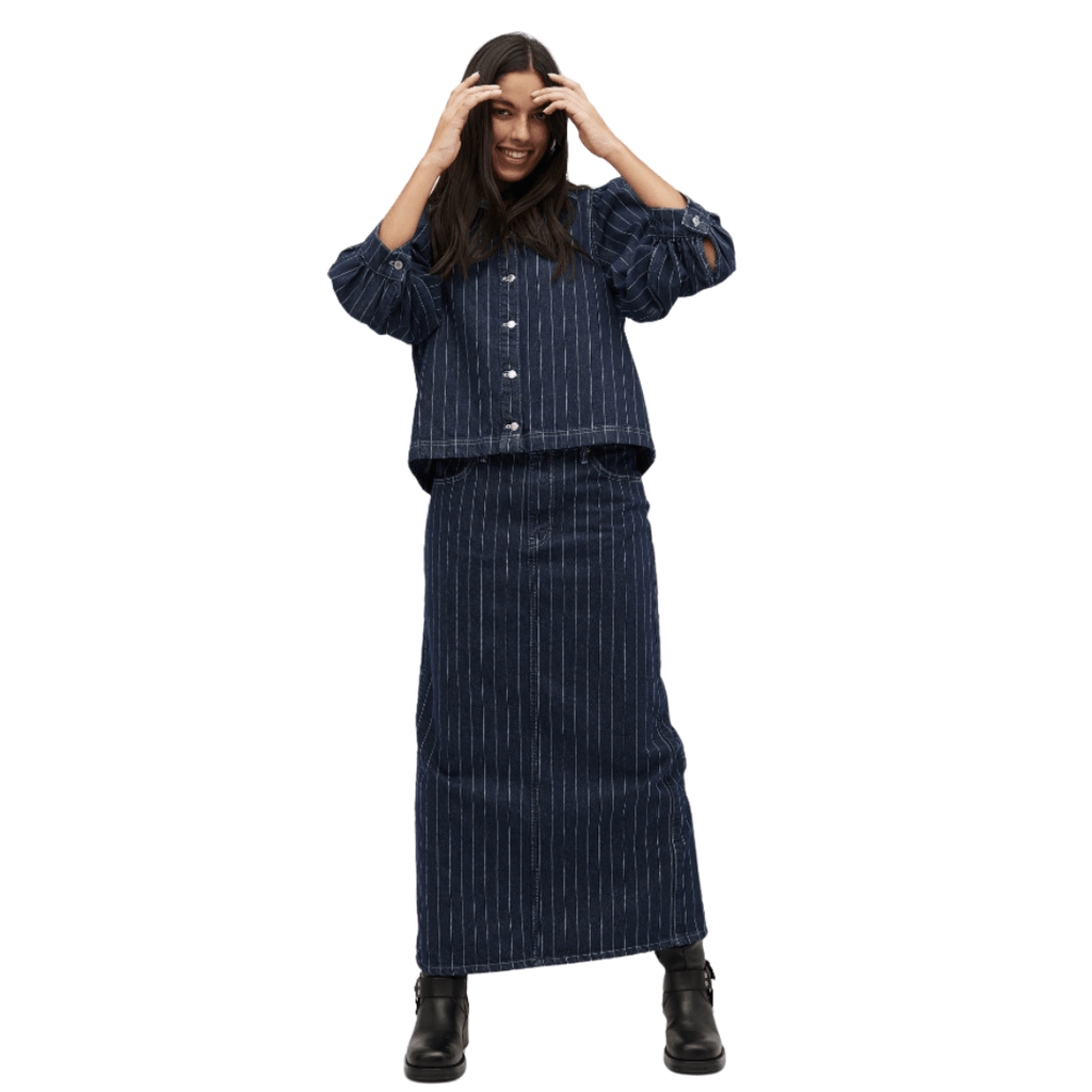 GLOBAL FUNK - DENIM NEDERDEL - JOANCE 60029207 - NAVY PINSTRIPE