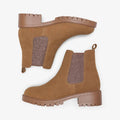 ONLY - STØVLE - ZOE NUBUCK PU - 15356864 - COGNAC DETAIL MACH LUREX