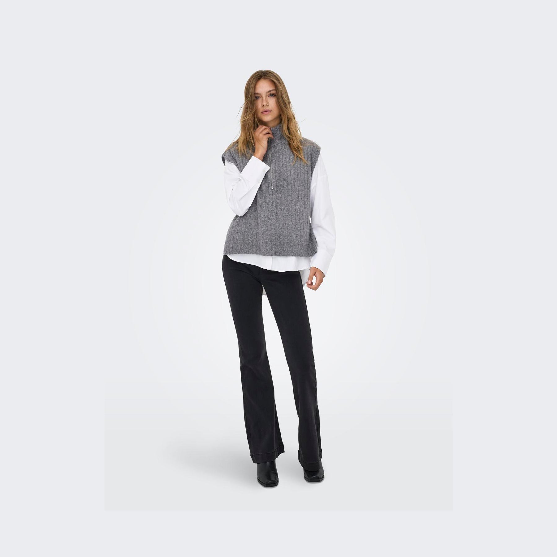 ONLY - VEST -  JEANETT 15360357 - MEDIUM GREY MELANGE
