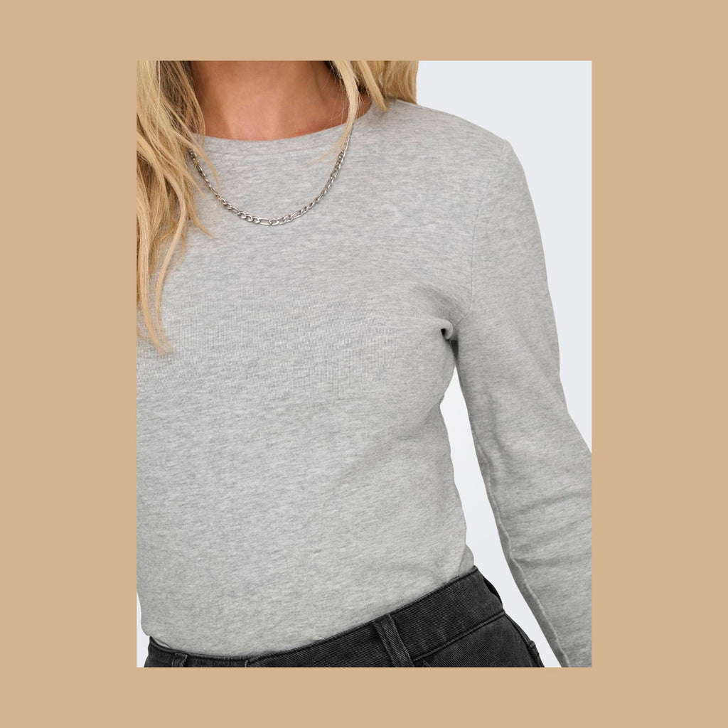 ONLY - T-SHIRT - RILEY 15323159 - LIGHT GREY MELANGE