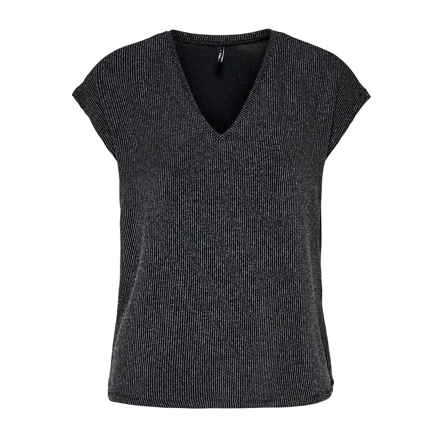 ONLY - TOP - CAROL 15360960 - BLACK/SILVER GLITTER