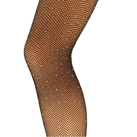 PIECES - STRØMPEBUKS - CLAIRE FISHNET GLITTER 17137684 - SORT