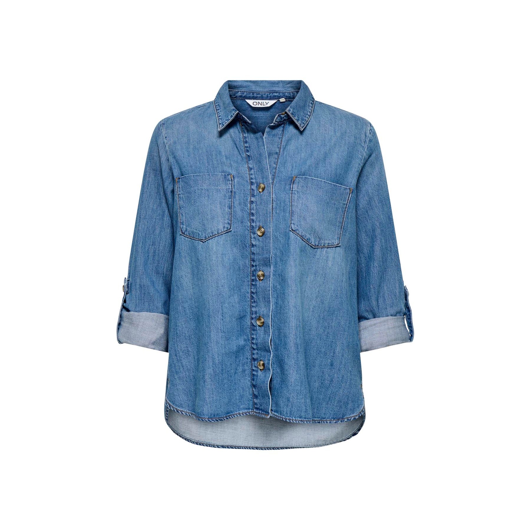 ONLY - SKJORTE - YASMIN 15361370 - MEDIUM BLUE DENIM