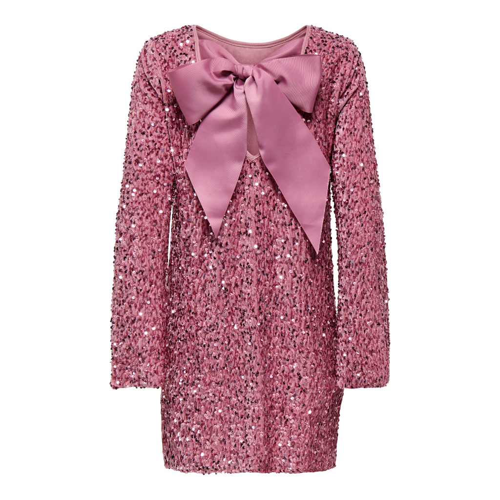 ONLY - KJOLE - ANIKA SEQUINS BOW 15339408 - DUSTY ROSE