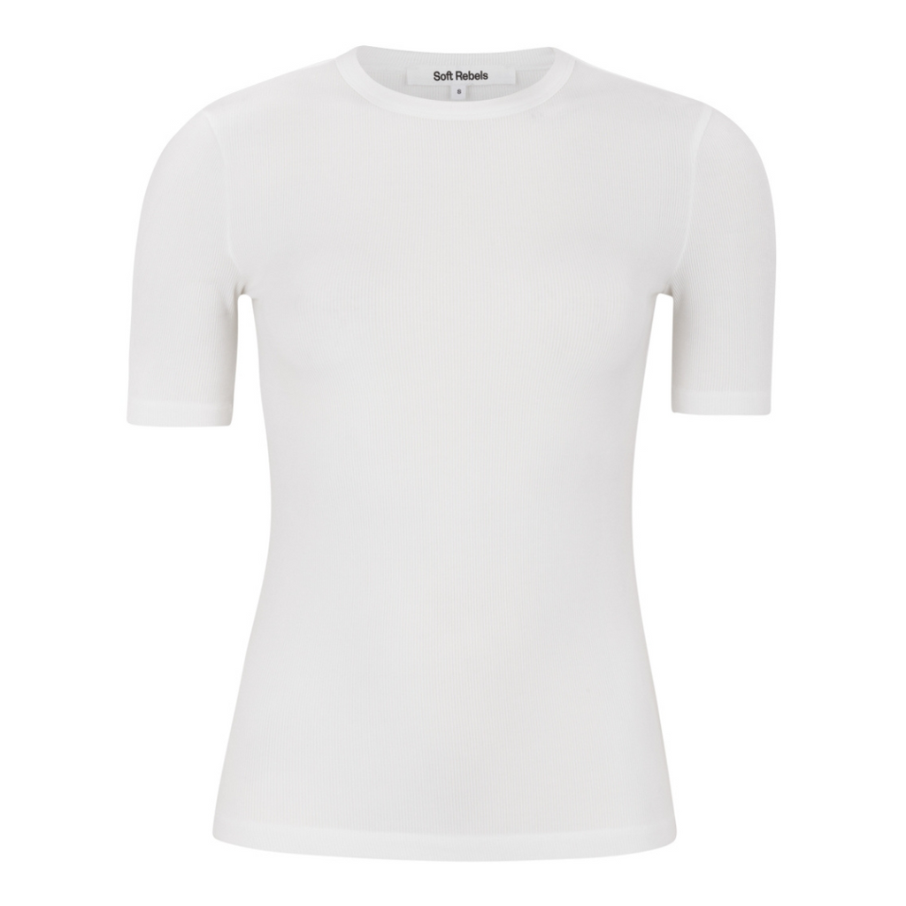 SOFT REBELS - T-SHIRT - FENJA SR423-302 - SNOW WHITE
