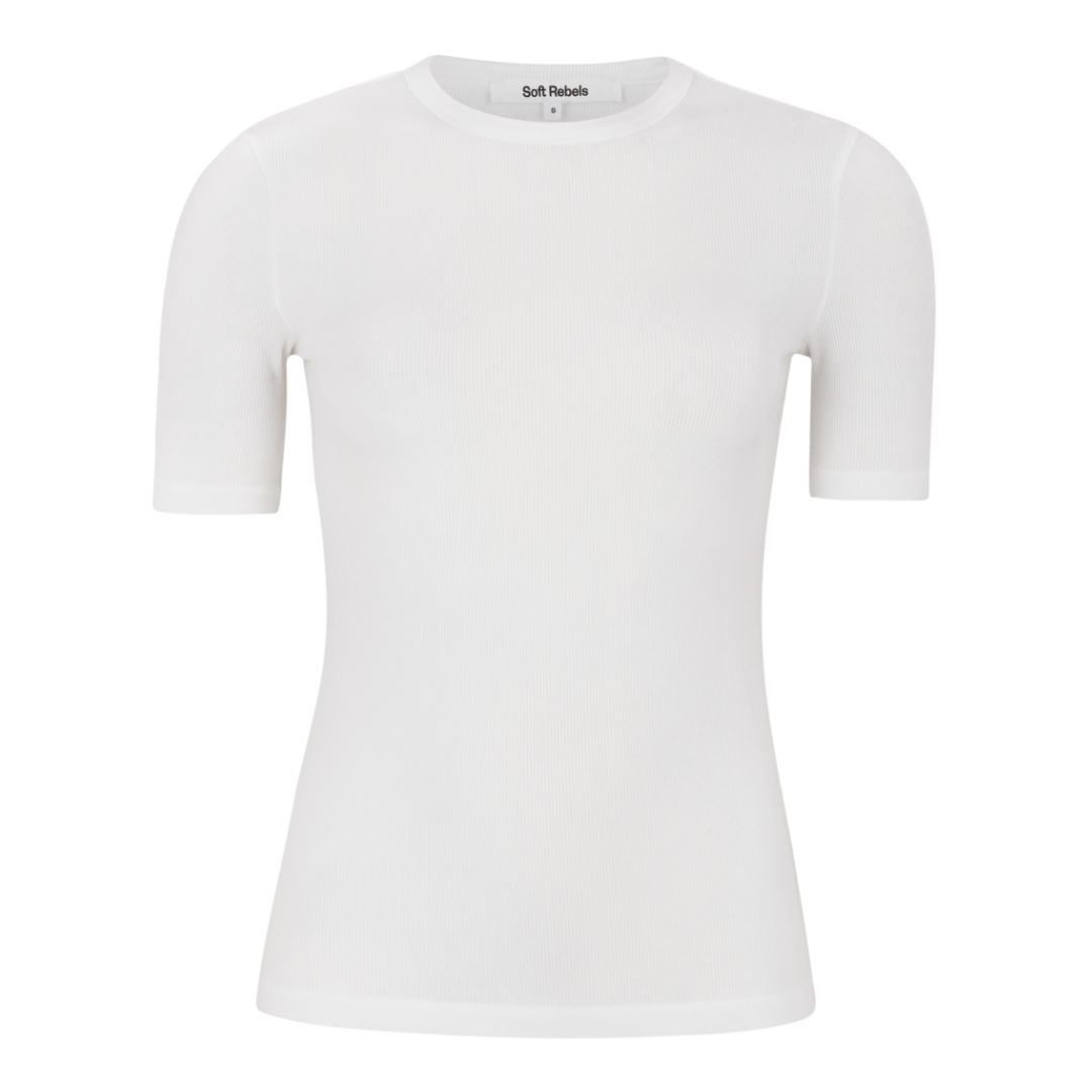 SOFT REBELS - T-SHIRT - FENJA SR423-302 - SNOW WHITE