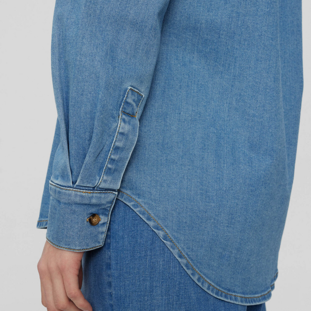 NÜMPH - DENIMSKJORTE - AMBER 705020 - LIGHT BLUE DENIM