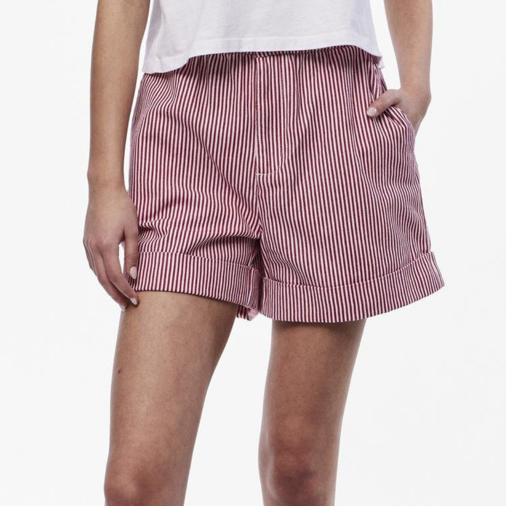 PIECES - SHORTS - ALLO 17148896 - SALSA/CLOUD DANCER STRIPES