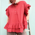GASPAR - BLUSE - JACQUELINE POPLIN 2401325 - RØD