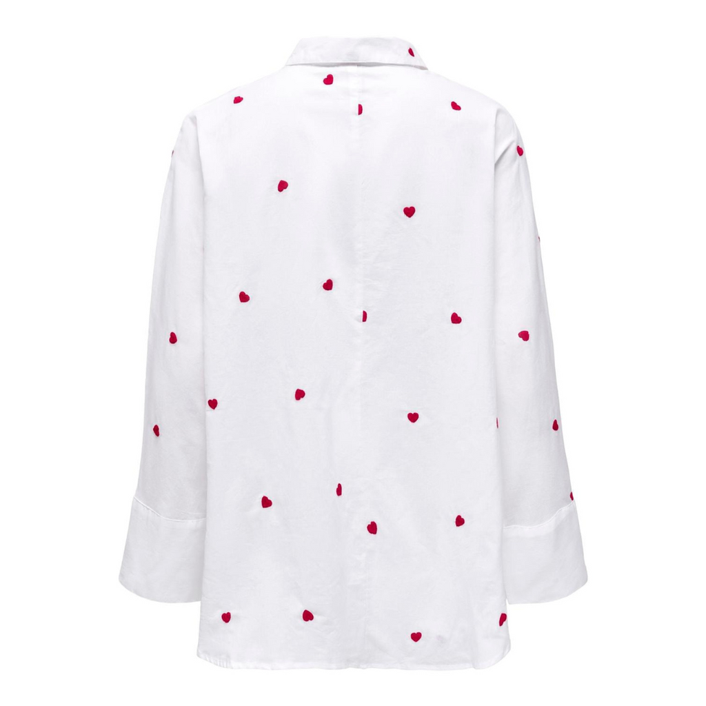 ONLY - SKJORTE - NEW LINA 15283743 - BRIGHT WHITE/HEART