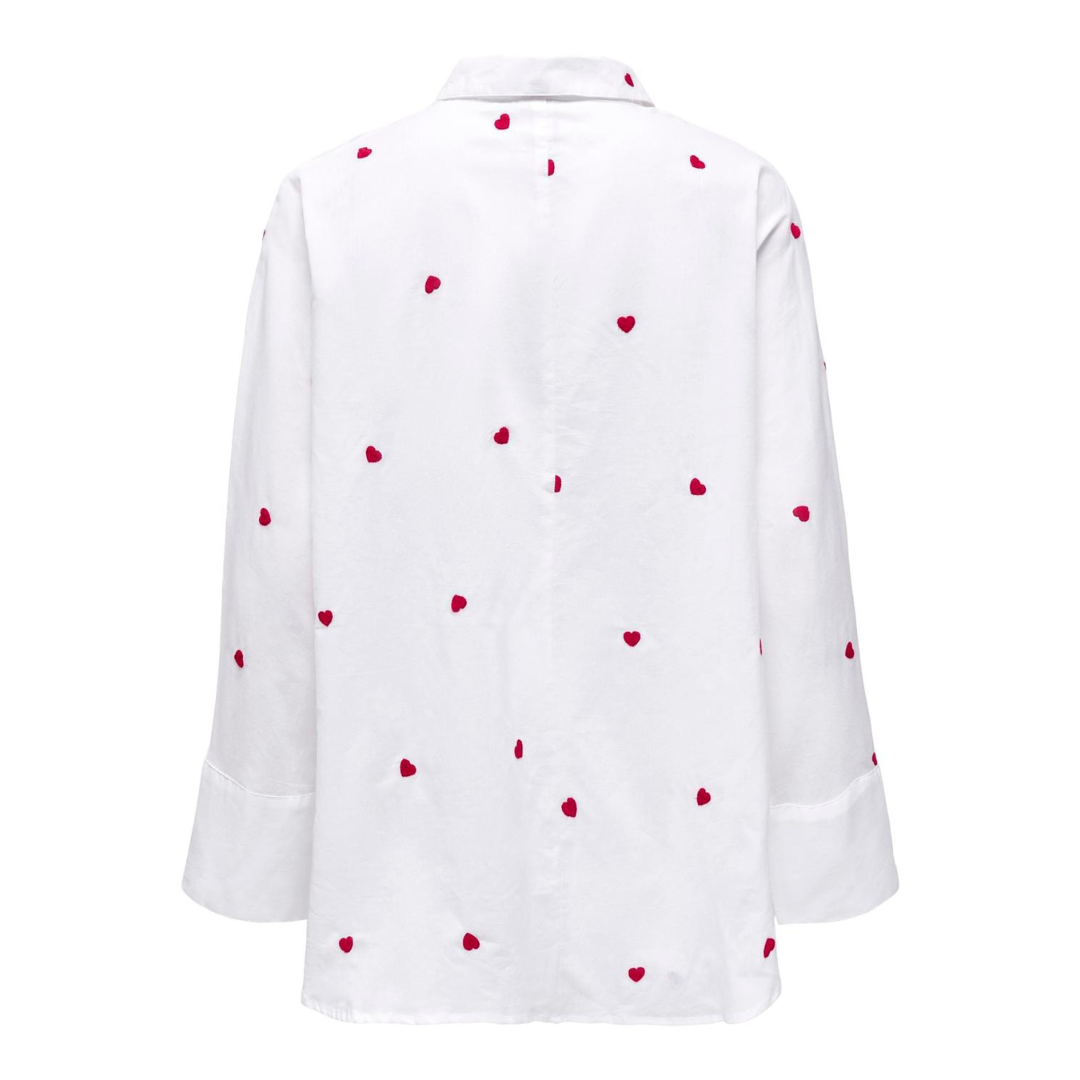 ONLY - SKJORTE - NEW LINA 15283743 - BRIGHT WHITE/HEART