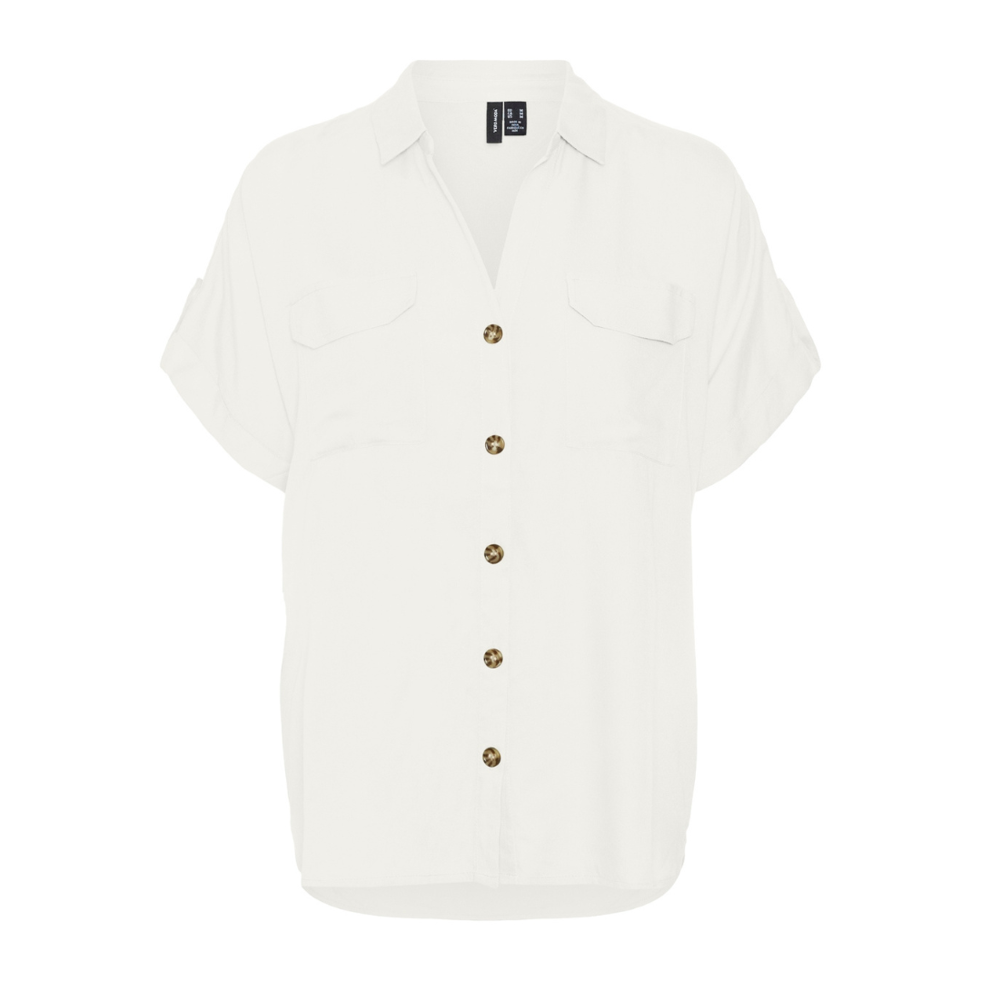 VERO MODA - SKJORTE - BUMPY 10310139 - SNOW WHITE