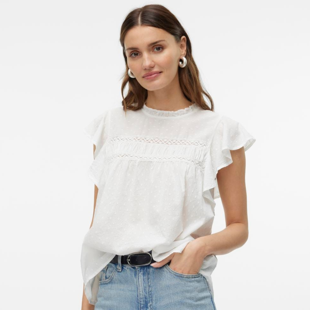 VERO MODA - TOP - TRINE 10301205 - SNOW WHITE