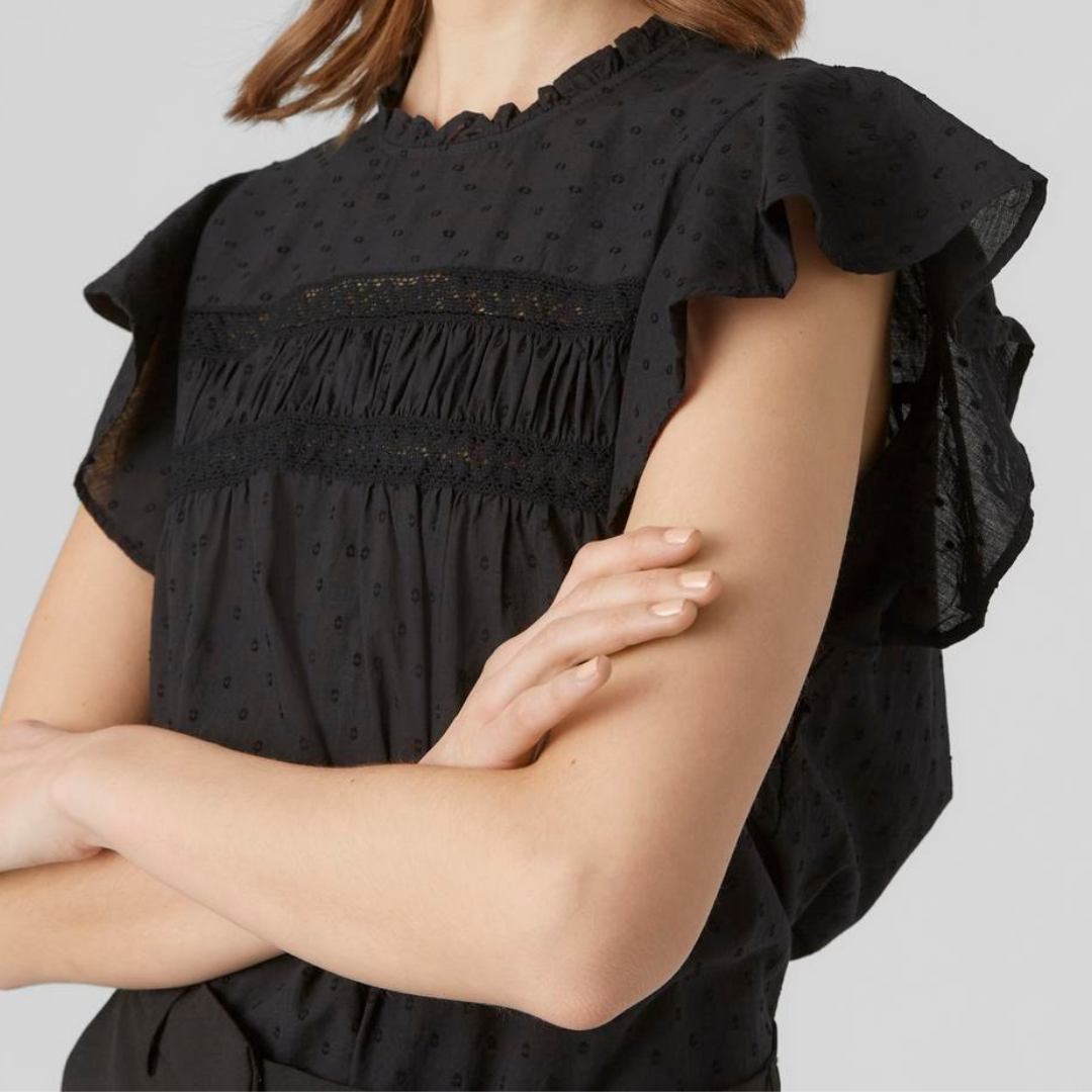 VERO MODA - TOP - TRINE 10301205 - SORT
