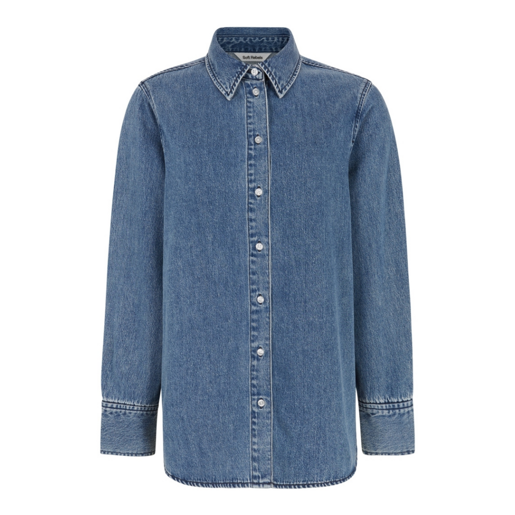 SOFT REBELS - DENIMSKJORTE - KEIRA SR424-800 - DARK BLUE DENIM