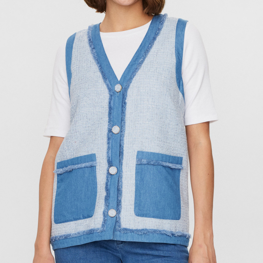NÜMPH - VEST - JANET 704490 - MEDIUM BLUE DENIM